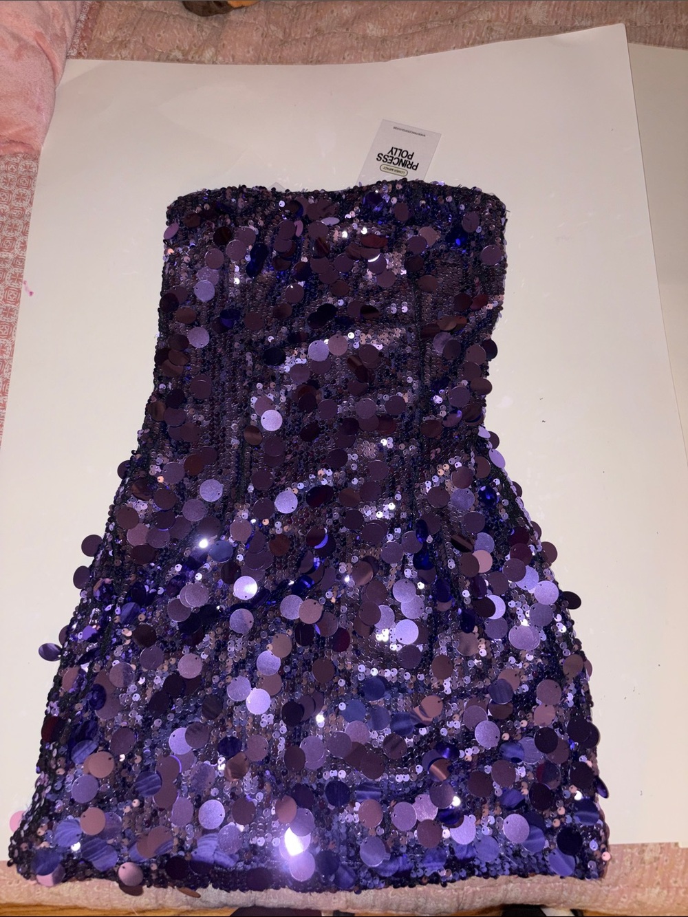 Princess Polly Purple Sequin Strapless Mini Dress